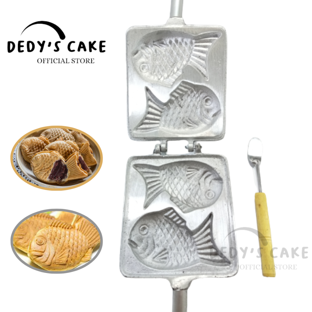 Cetakan Waffel Ikan Taiyaki Bungeoppang Isi 2 Cetakan Taiyaki Ikan Anti Lengket