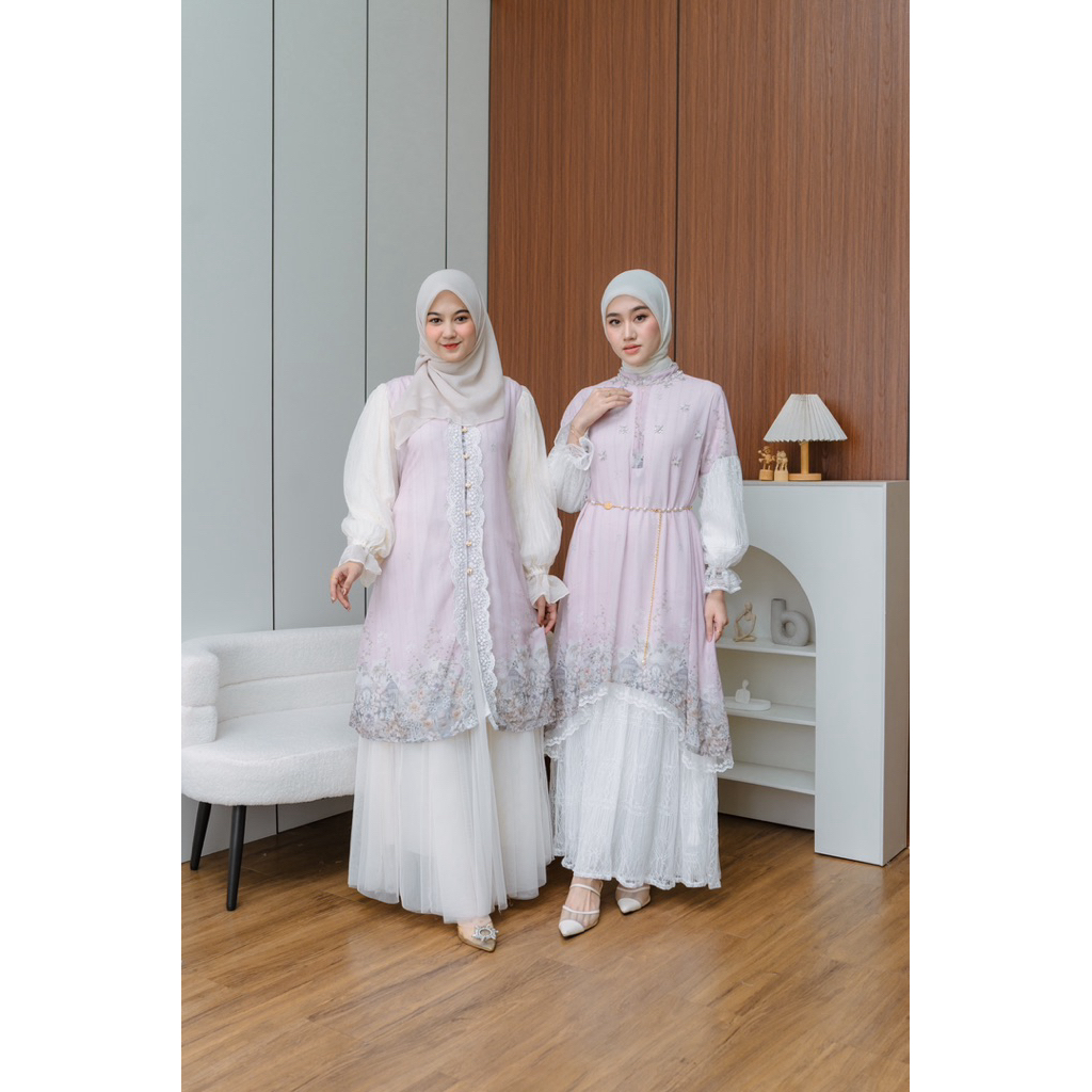 CANDY LADY Kastira Sarimbit / Gamis Couple Ibu dan Anak Seragam Baju Lebaran Keluarga