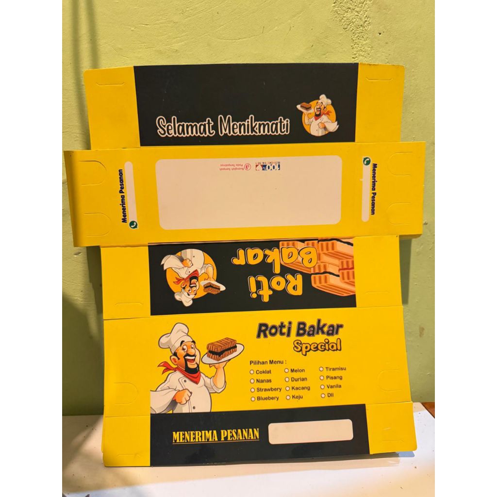 100pcs Box Roti Bakar/Kemasan Roti Bakar/Kardus Roti Bakar