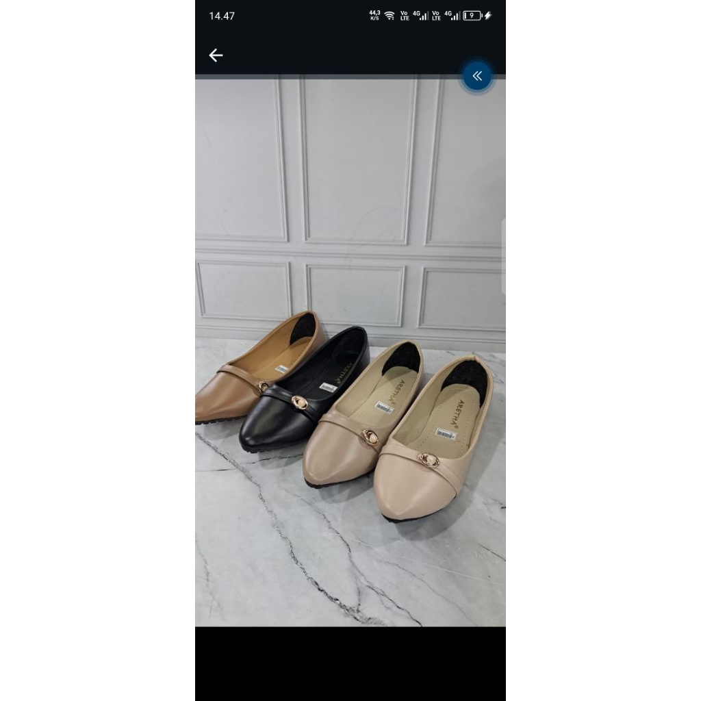 Sepatu Flat Shoes Wanita Aretha - Sepatu Kerja Kantor Formal Kasual Elegan Empuk Anti Slip Terbaru
