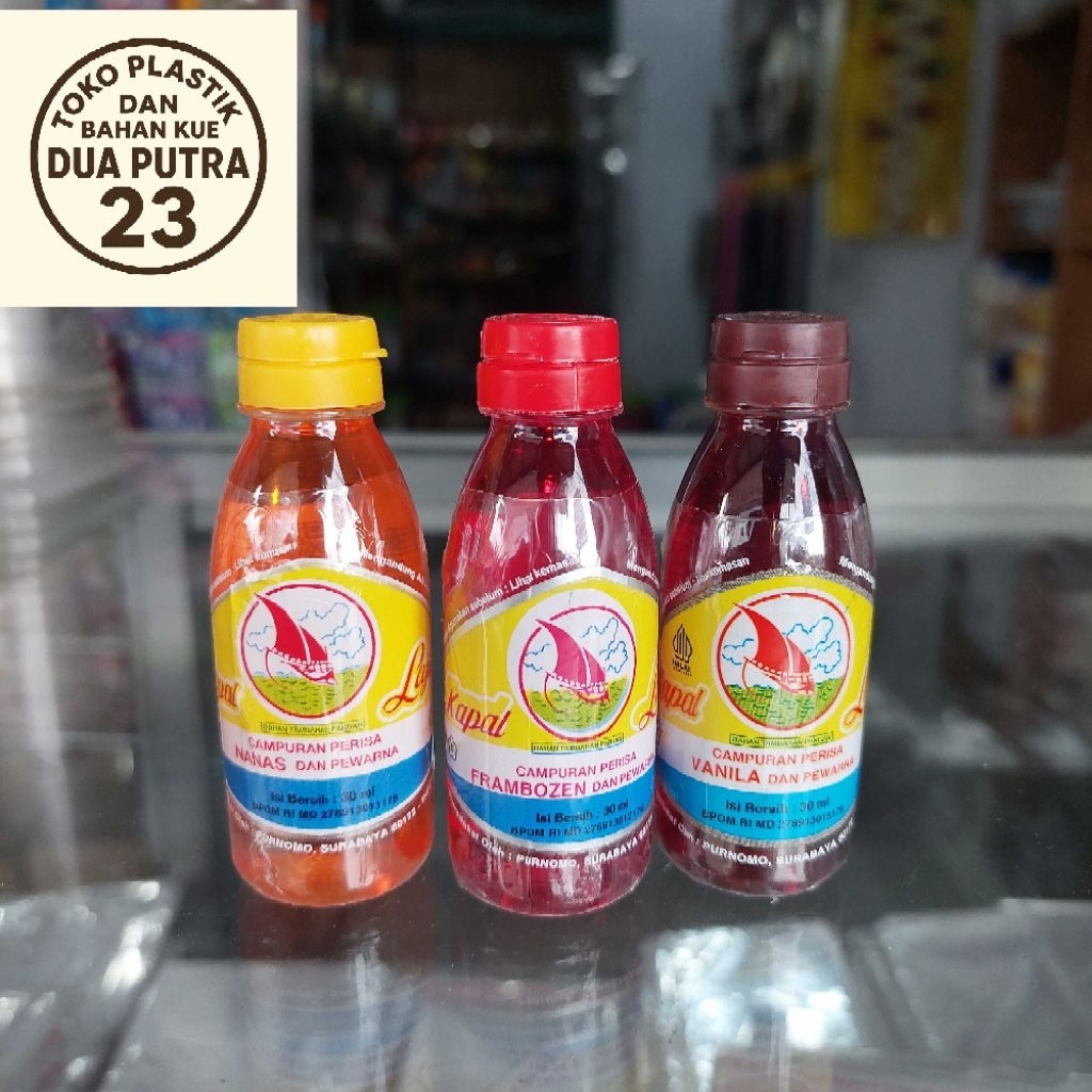 Essence/Perisa Cap Kapal Layar 30ml - Vanili, Frambozen, Nanas