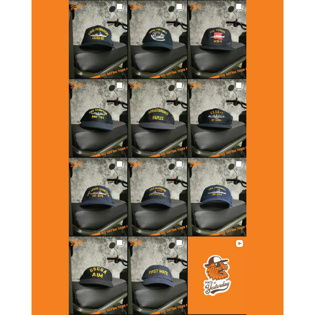 Topi USS navy veteran vintage curated by Hats of yesterday