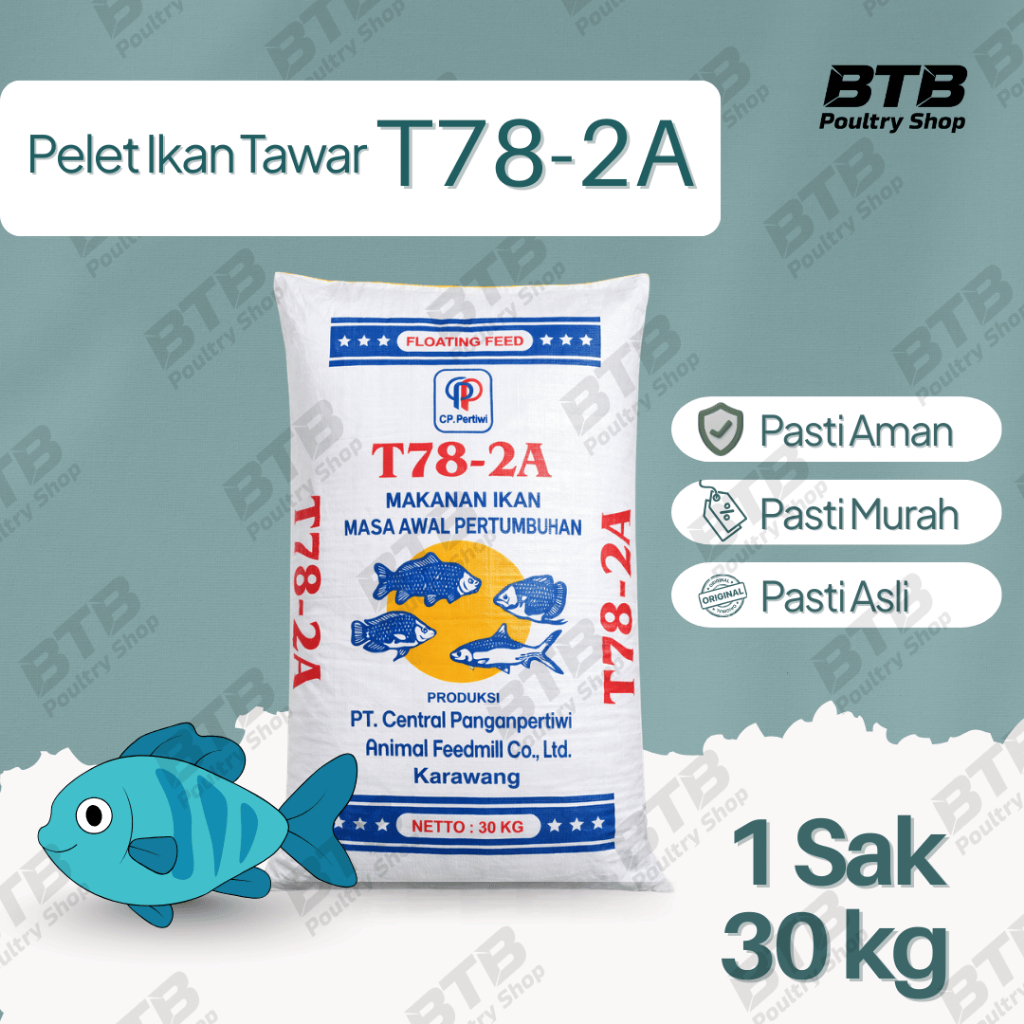 HI-PRO-VITE T 78-2A Pakan Ikan Pelet Ikan 1 Sak 30Kg | Repack 20Kg 10Kg