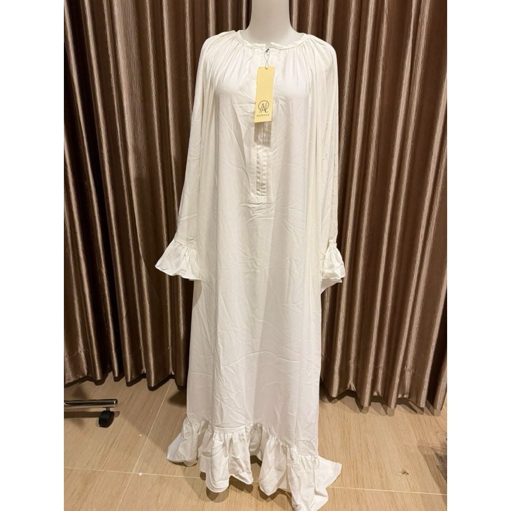 [BAJU LEBARAN] Abaya putih busui