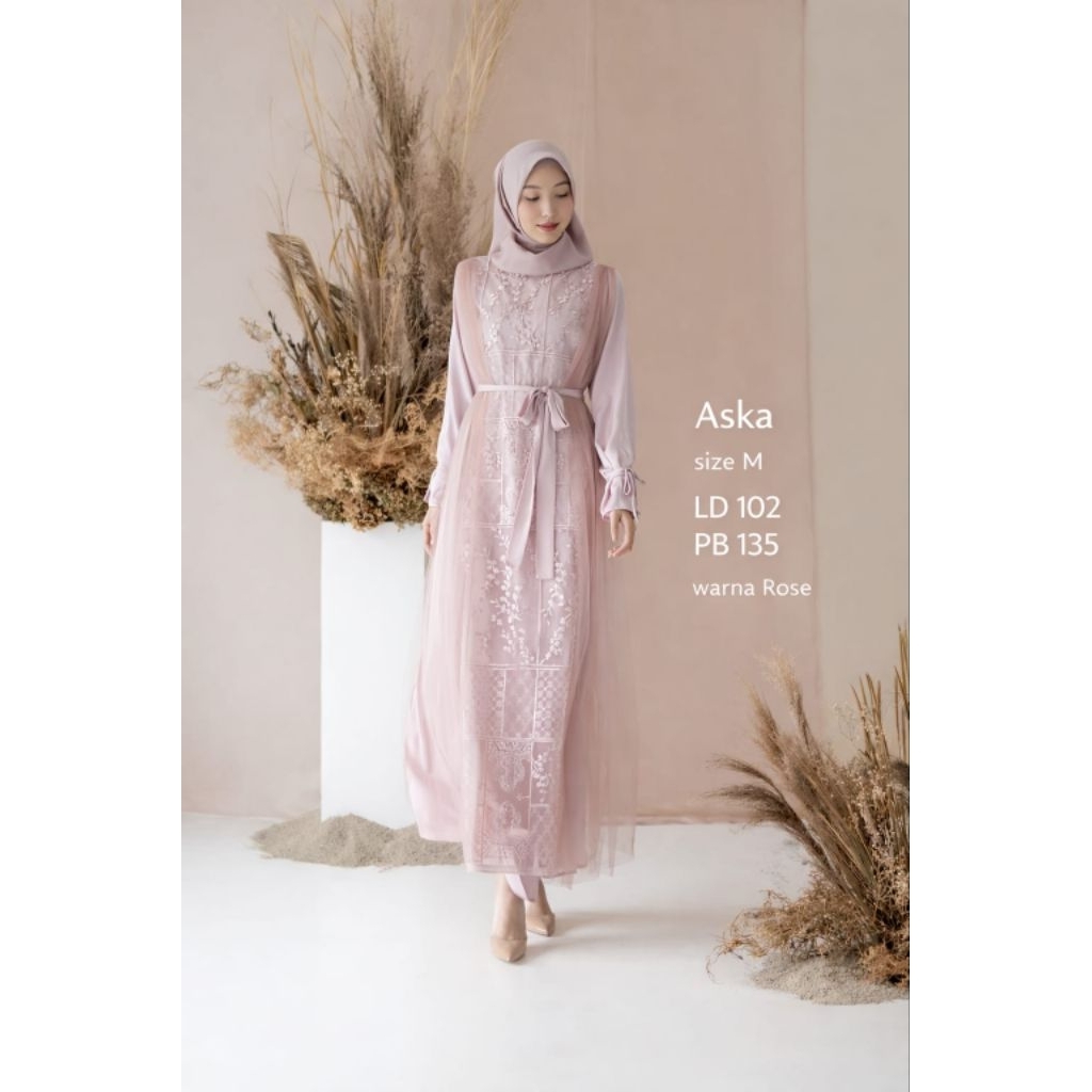 Gamis Aska Rose – Elegan dan Anggun PRELOVED