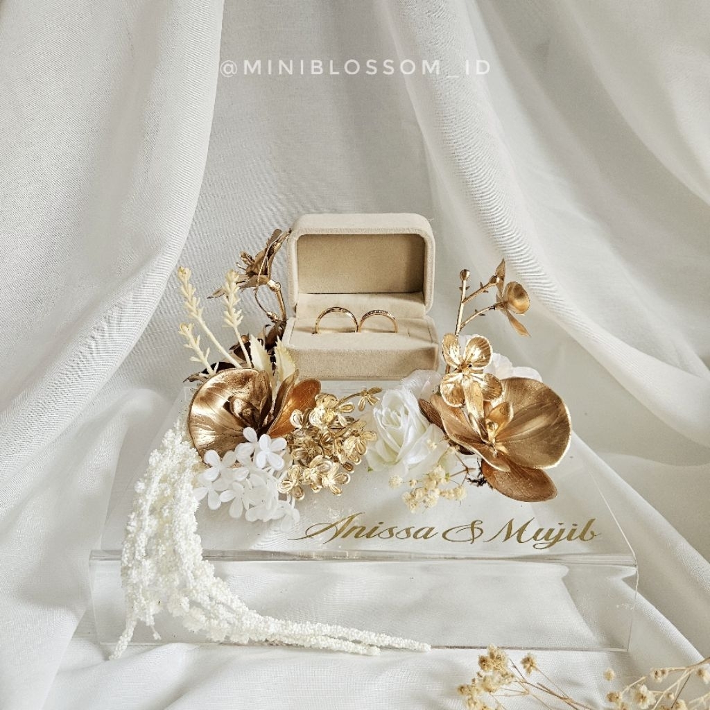 KANARA Ring Box Acrylic / Acrylic Ring Bearer / Ring Box Nampan / Kotak Cincin Nampan Seserahan Tray