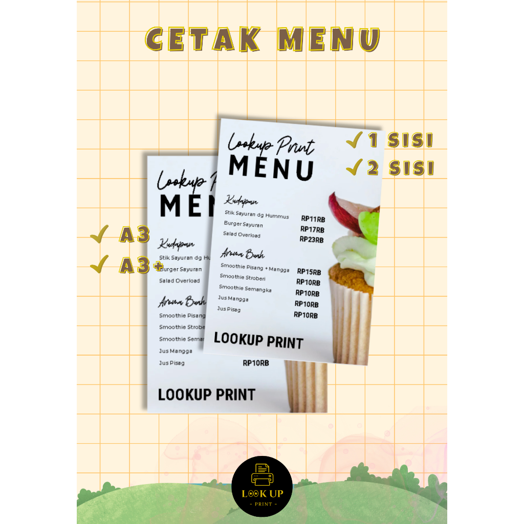 Cetak Menu A3 / Cetak Menu A3+ / Print Menu A3 A3+