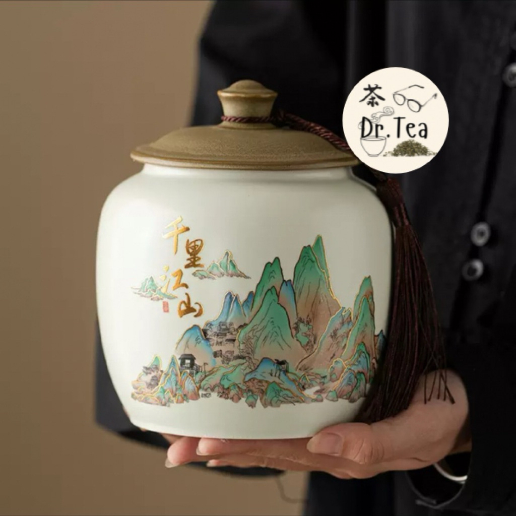 Dr.Tea - Tempat Teh - Kaleng Teh - Toples Teh - Kaleng Keramik - 1000 ml