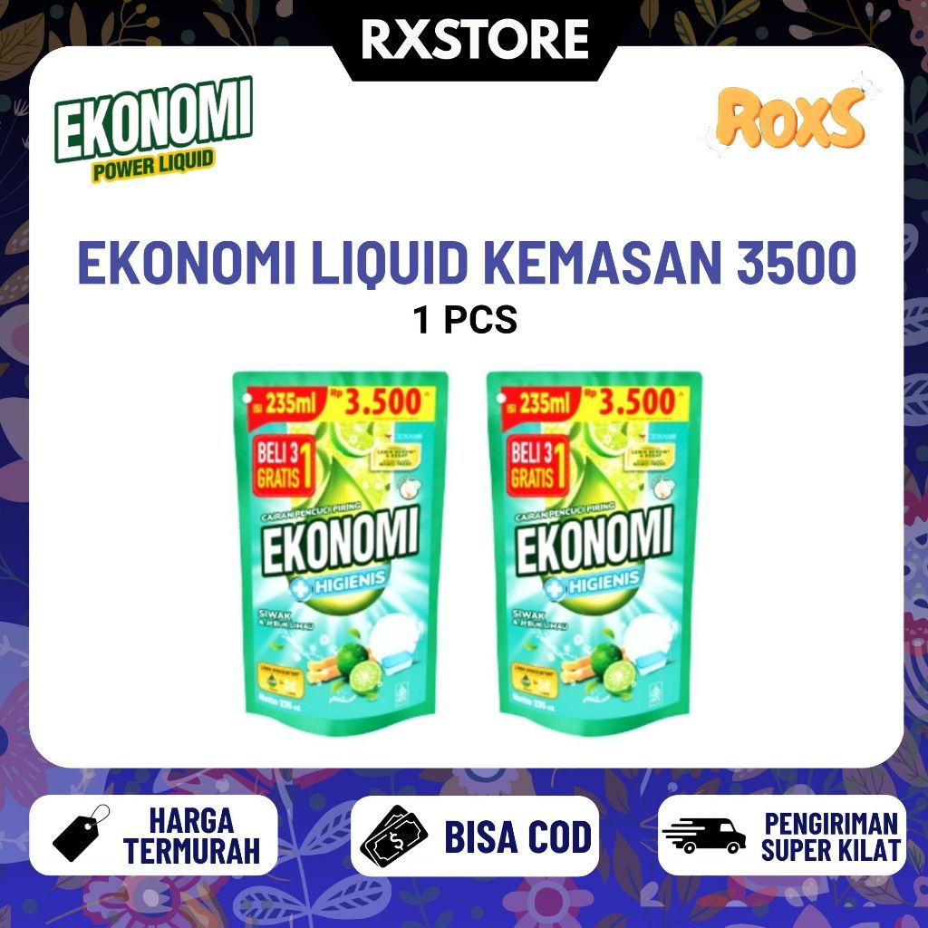 [RX] EKONOMI LIQUID SABUN CUCI PIRING KEMASAN 3500 AN 235ML HIGIENIS VARIAN RASA JERUK NIPIS SIWAK P