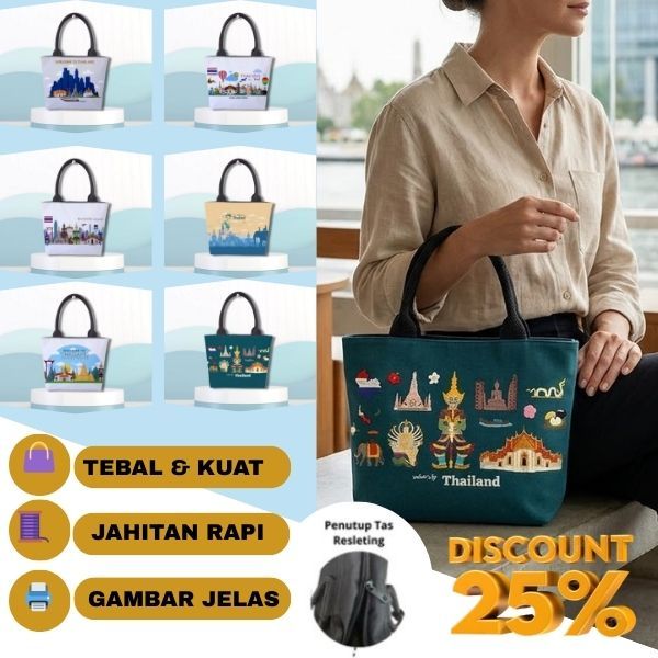 [Mini] Tas Souvenir Tote Bag - Top Handle Wanita Thailand