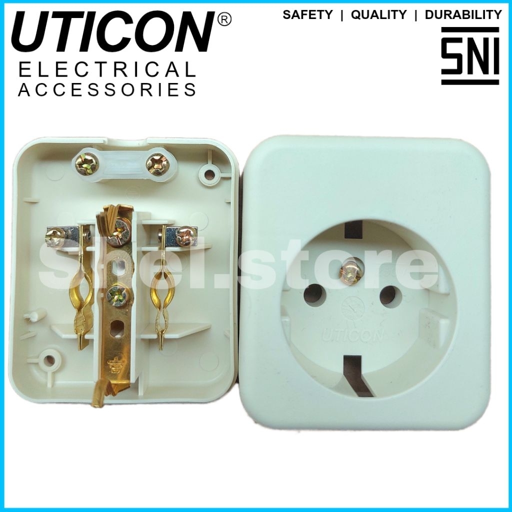 UTICON Stopkontak 1 Lubang | Stopkontak Listrik Kuningan | Terminal Listrik 1 Lubang | Terminal Broc