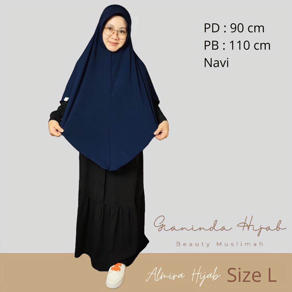 Almira Hijab - Bergo Hijab Khimar Instan Jumbo Syar'i Bahan Jersey Premium 1