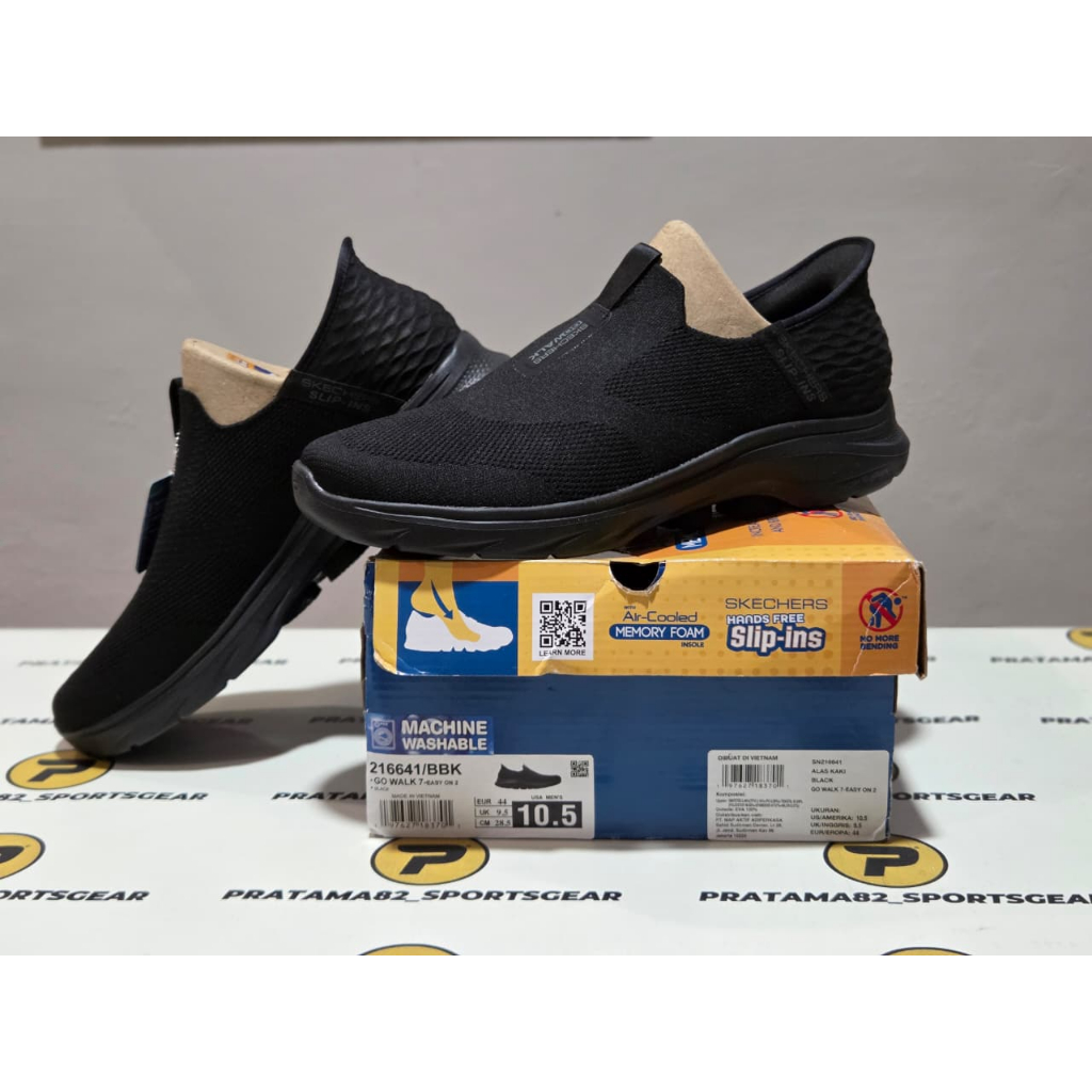 SIZE 44 ( 28.5 CM ) ORIGINAL ASLI SKECHERS SLIP-INS GO WALK EASY ON 2 KNIT SEPATU PRIA CASUAL SELOP 