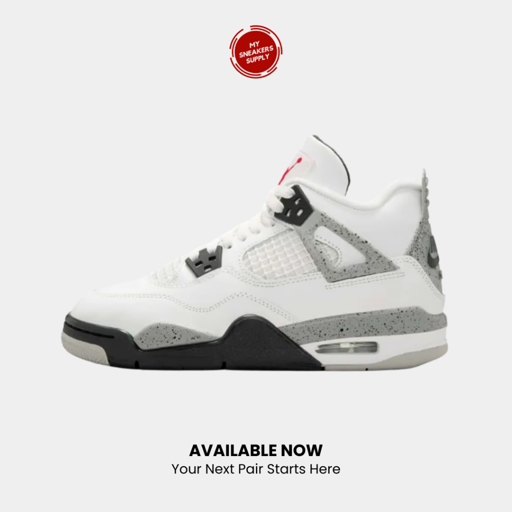 Sepatu Sneakers Air Jordan 4 Retro White Cement (2025) (Grade School) - [IB4171 100] [BARU]