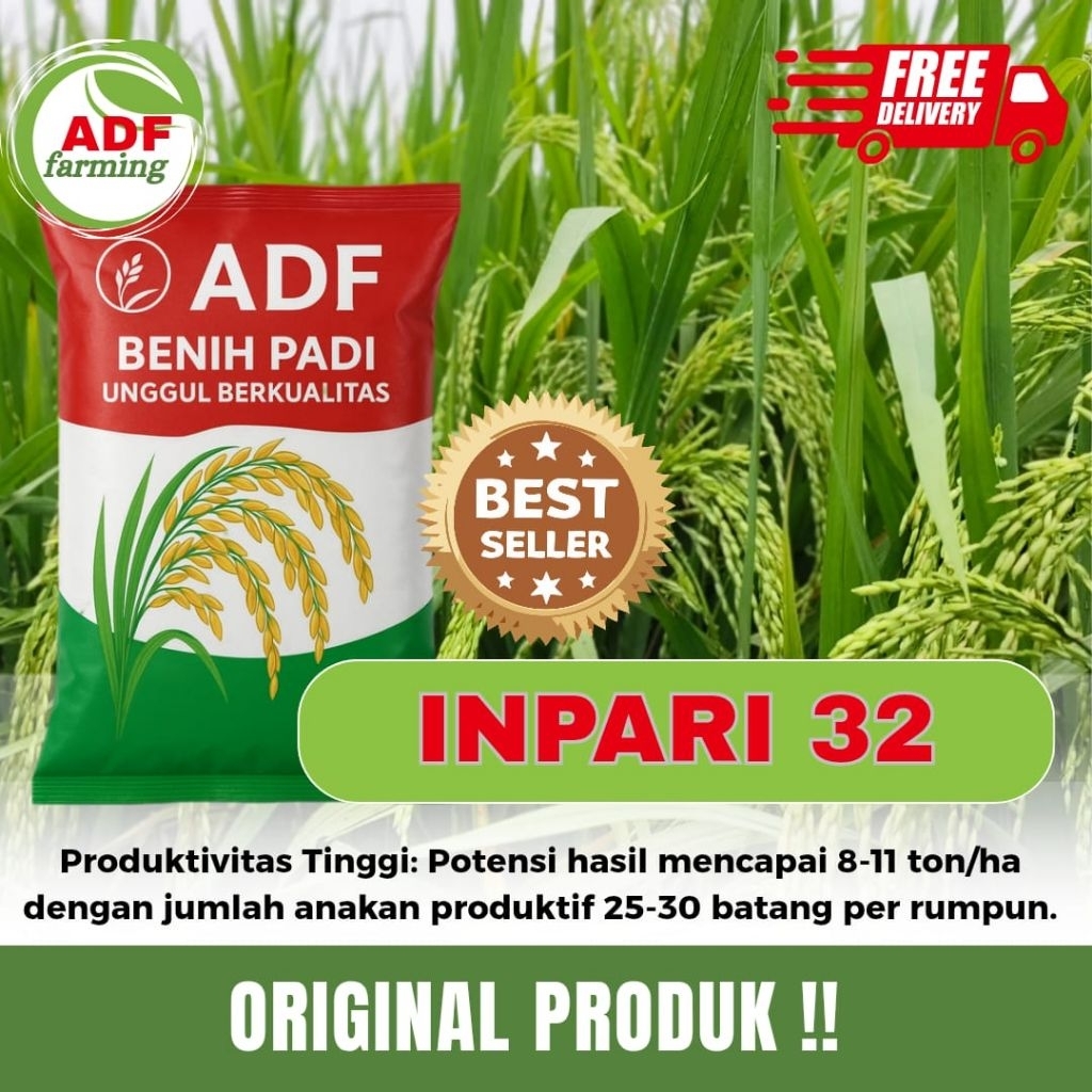 BIBIT PADI UNGGUL BERKUALITAS INPARI 32 KEMASAN 5 KG