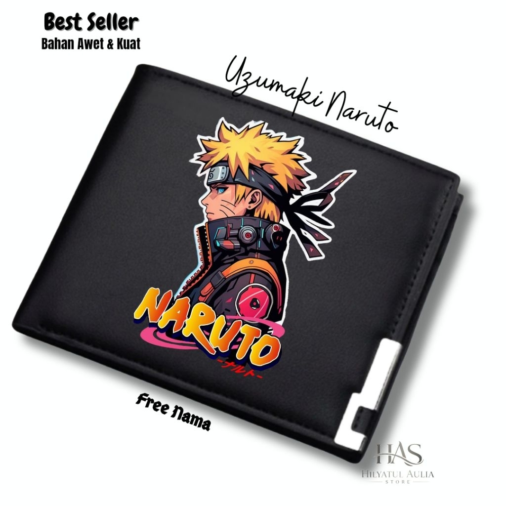Dompet Lipat Anak Custom Nama Tema Naruto | Dompet Anak Laki Laki Karakter Naruto | Kado Ulang Tahun
