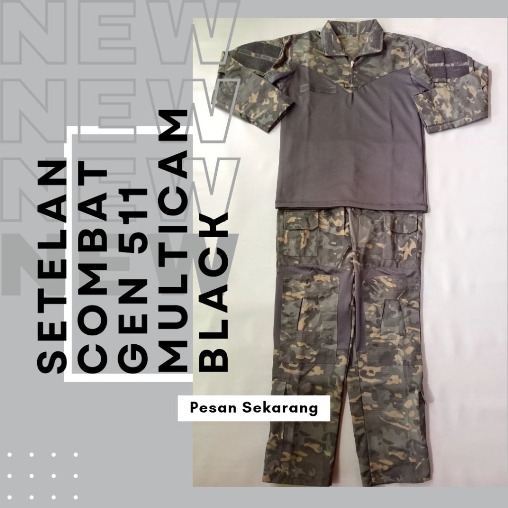 Baju Setelan Celana Tactical Combat Gen 511 Motif Loreng Multicam