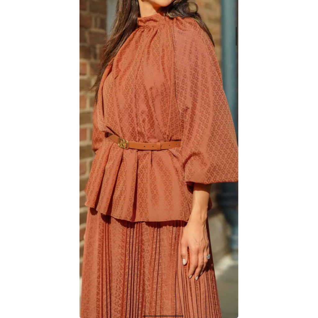 BLOUSE MONOGRAM BUTTONSCARVES NEW