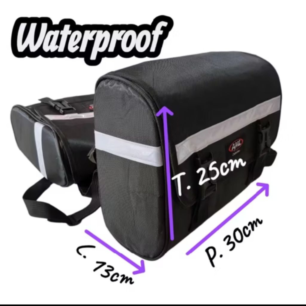 tas samping motor sidebag waterproof sepasang kiri dan kanan harian touring