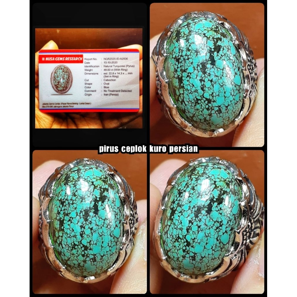 batu pirus ceplok kuro jumbo asli persia iran full porslen NTE ya