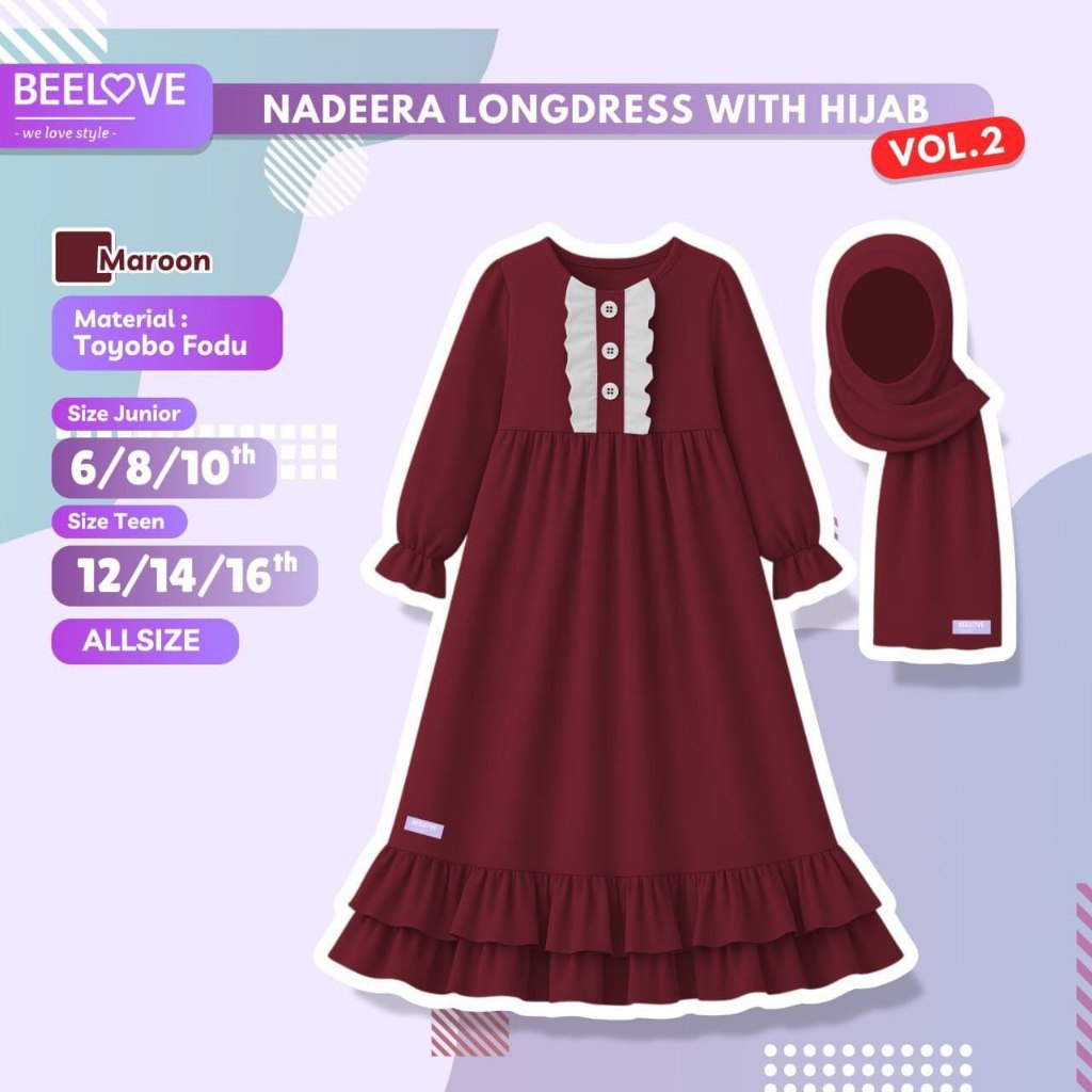 BEELOVE - NADEERA LONGDRESS WITH HIJAB
