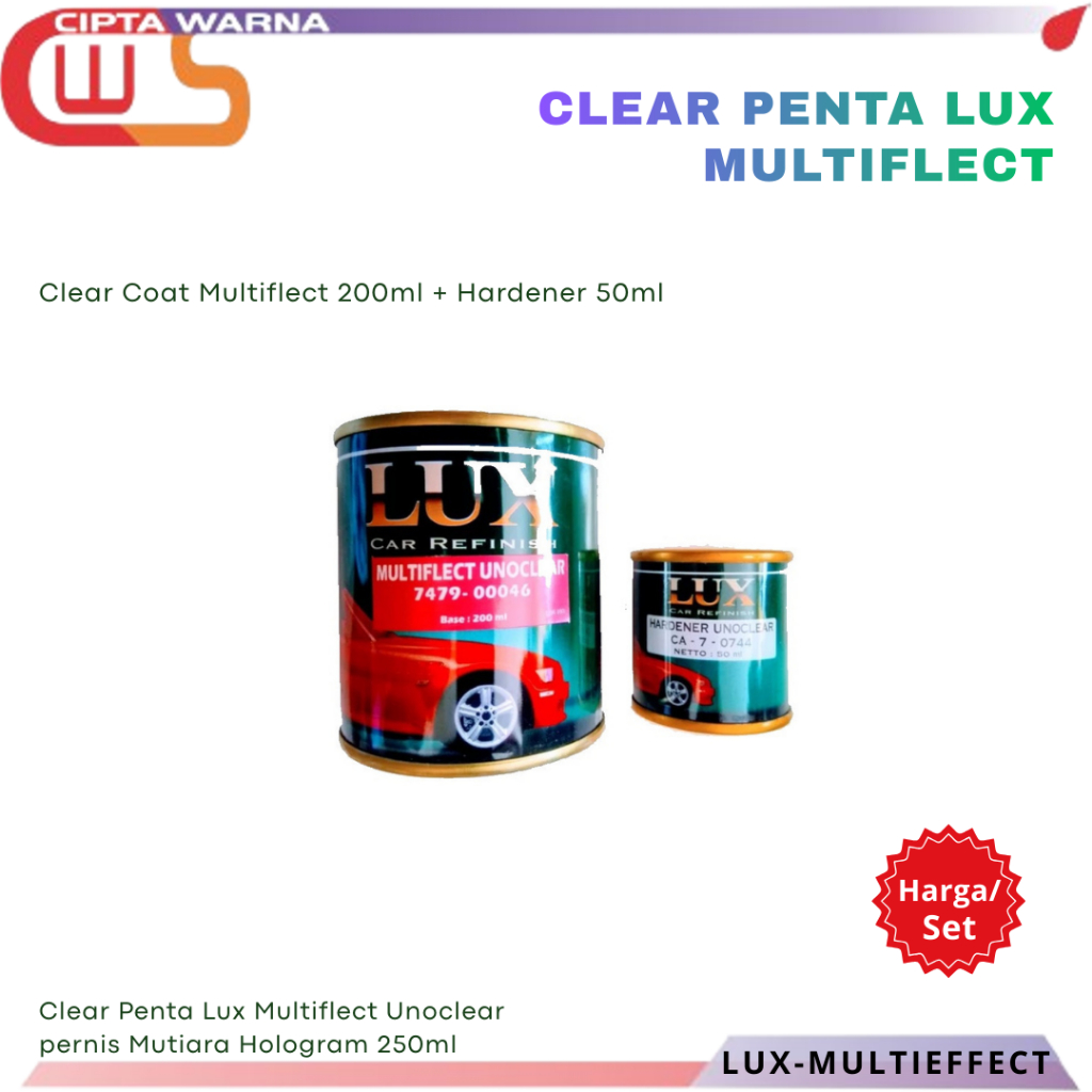 Clear Penta Lux Multiflect Unoclear pernis Mutiara Hologram 250ml