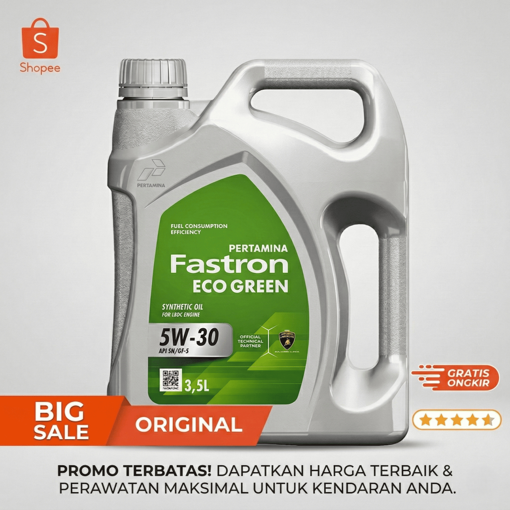 [ORIGINAL] Oli Mesin Bensin LCGC Fastron Eco Green 5W30 3.5 Liter