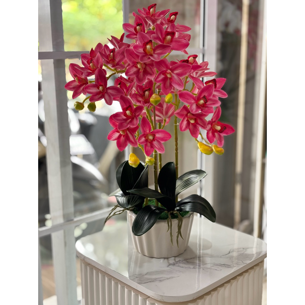 anggrek latex vas keramik