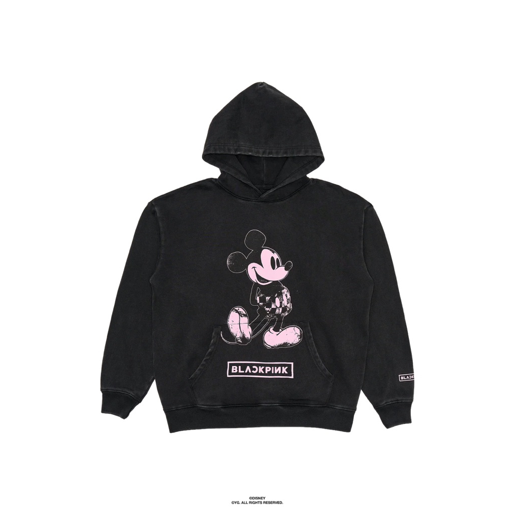 [PRE ORDER] MD MICKEY HOODIE CHARCOAL DISNEY X BLACKPINK JISOO ROSE JENNIE LISA OFFICIAL MURAH