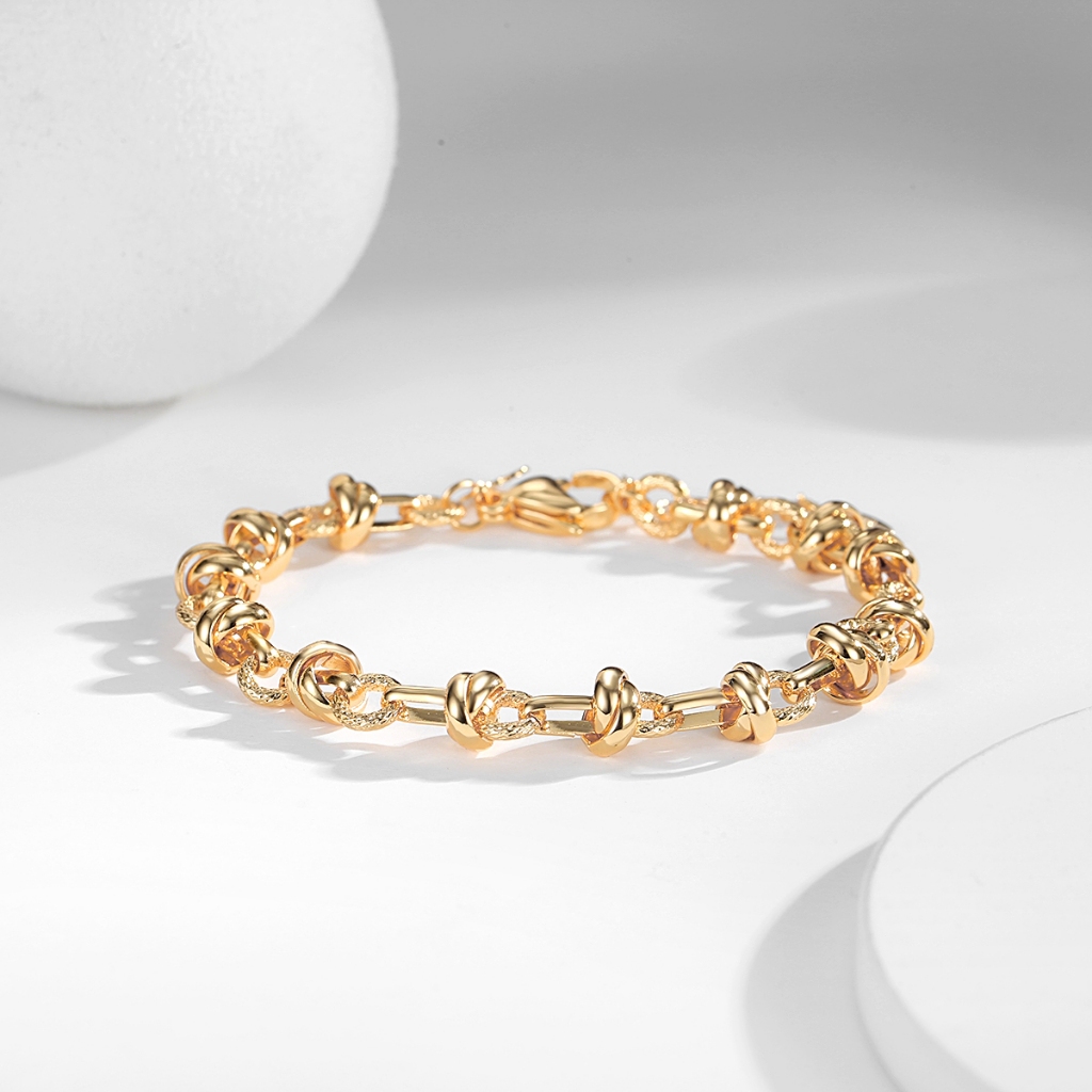 Lanme Jewelry Gelang Geometri Titanium Anti Karat Desain Unik Elegan Aksesoris Fashion Wanita LM703