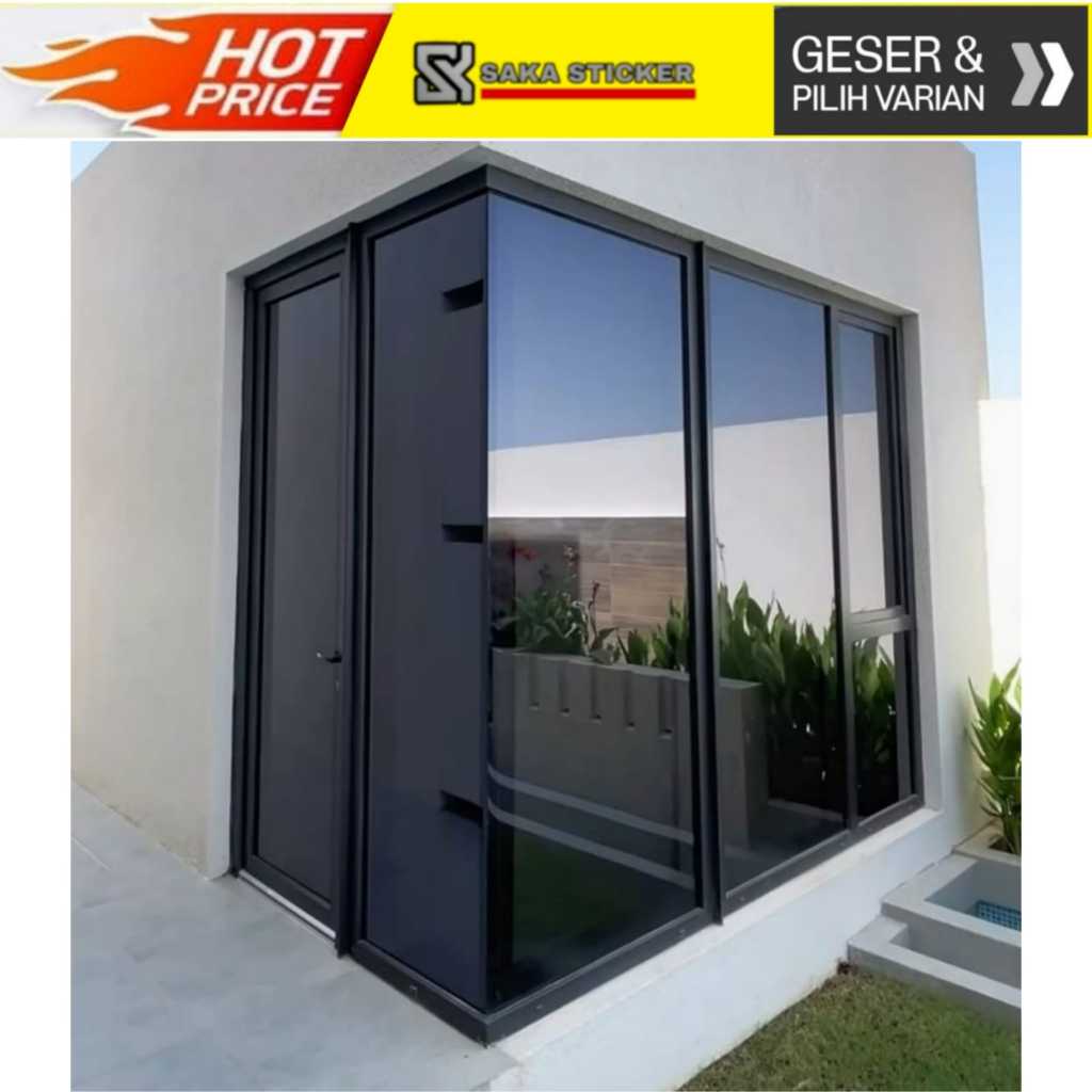 Sticker Stiker Kaca Film Riben Hitam Jendela Kacafilm