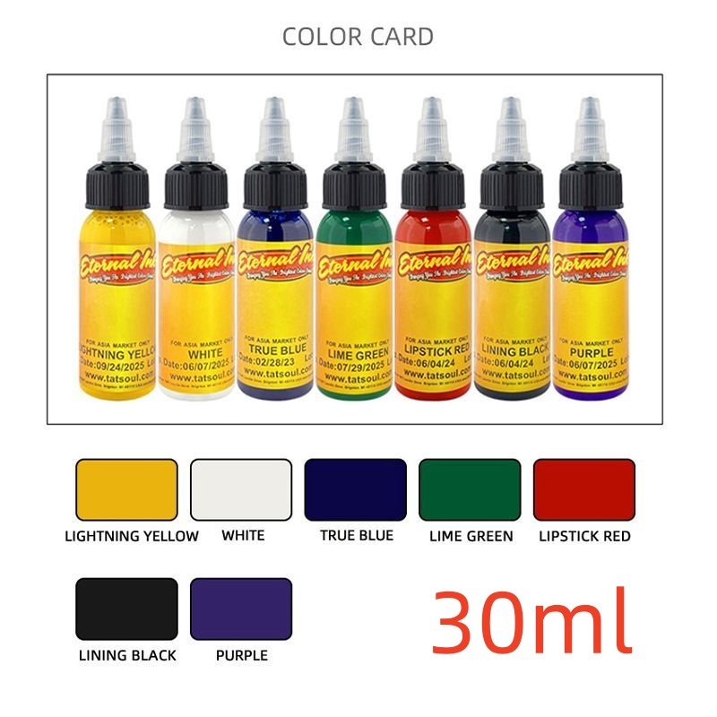 7 Pcs Original Set Tinta Tato 30 Ml Semi Tinta Tatto