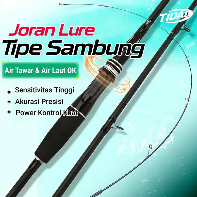 Joran Lure Carbon 1.8M 2 Section Power M Spinning Casting Rod Ultra Light Karbon Kuat Air Tawar Laut