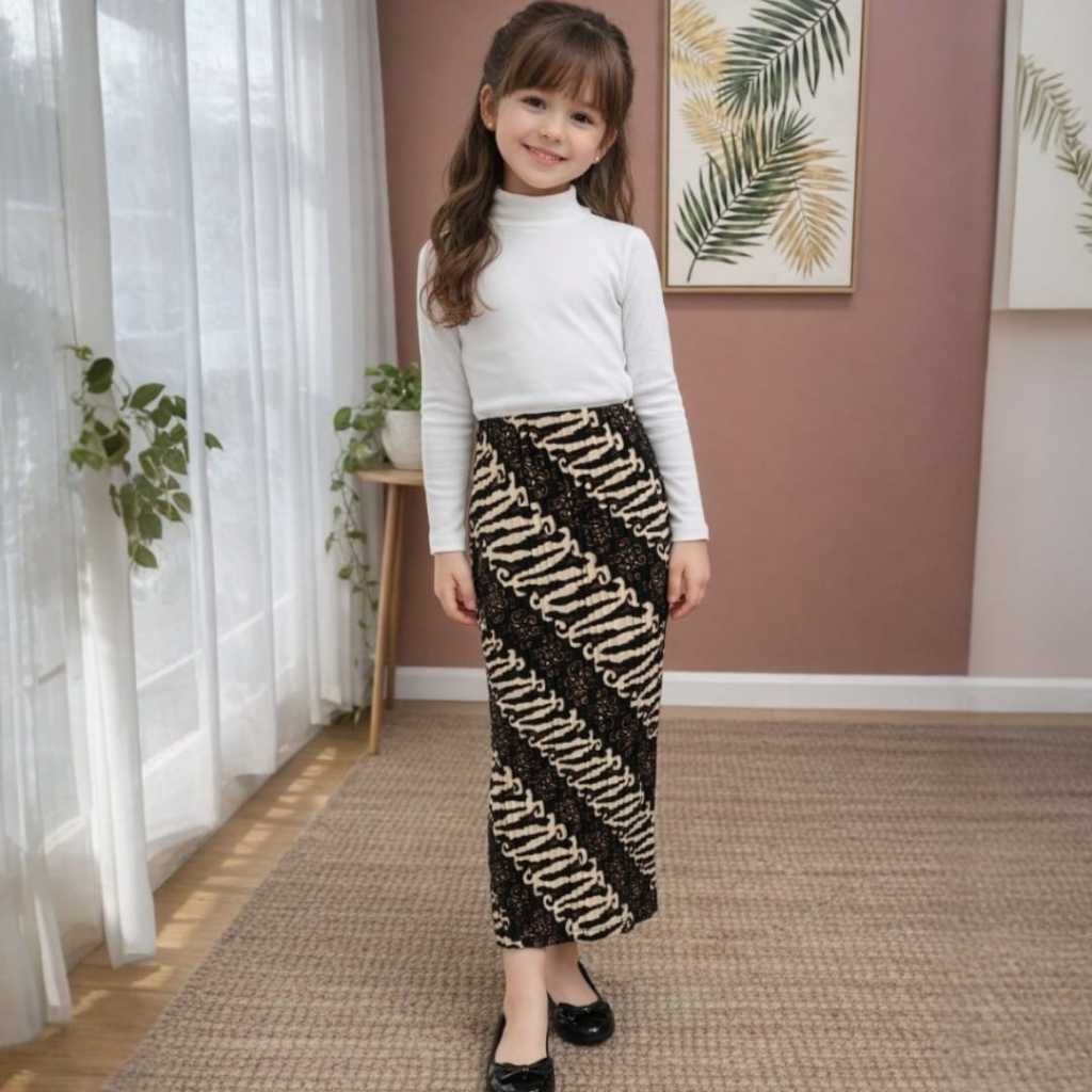 Rok kebaya anak perempuan rok plisket batik / bawahan kebaya anak modern untuk segala acara