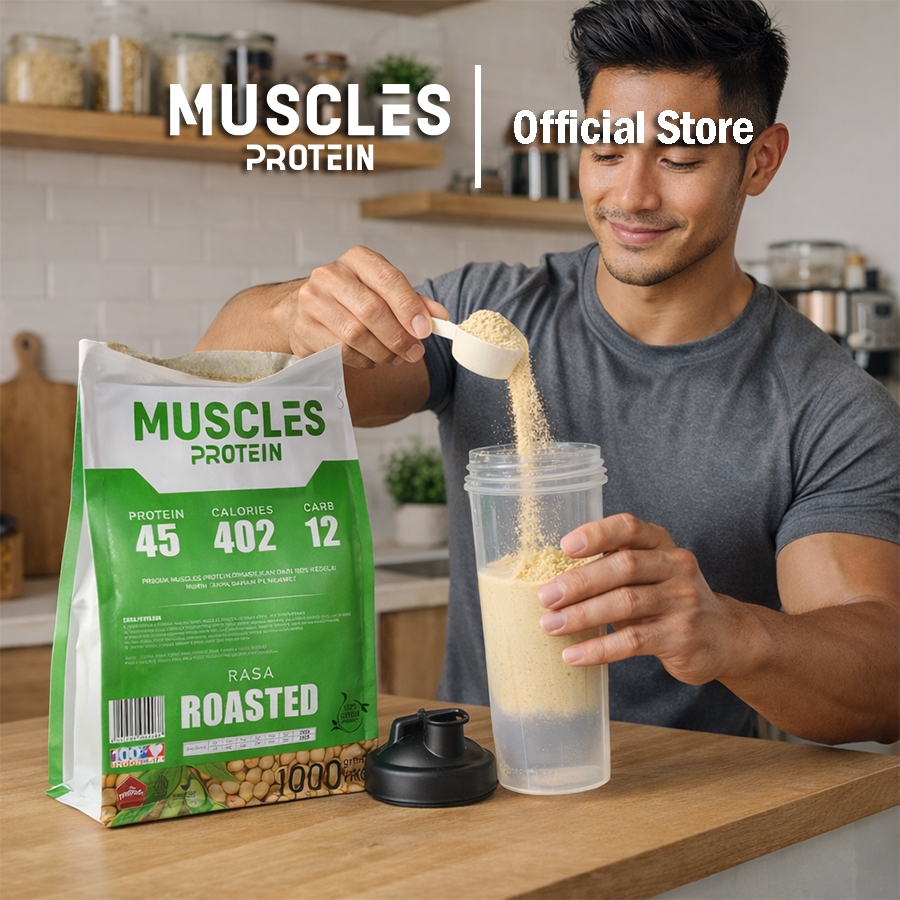 Muscles whey protein kedelai bubuk 1 Kg protein terbaik membentuk badan