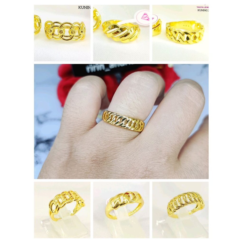 cincin rantai lapis emas