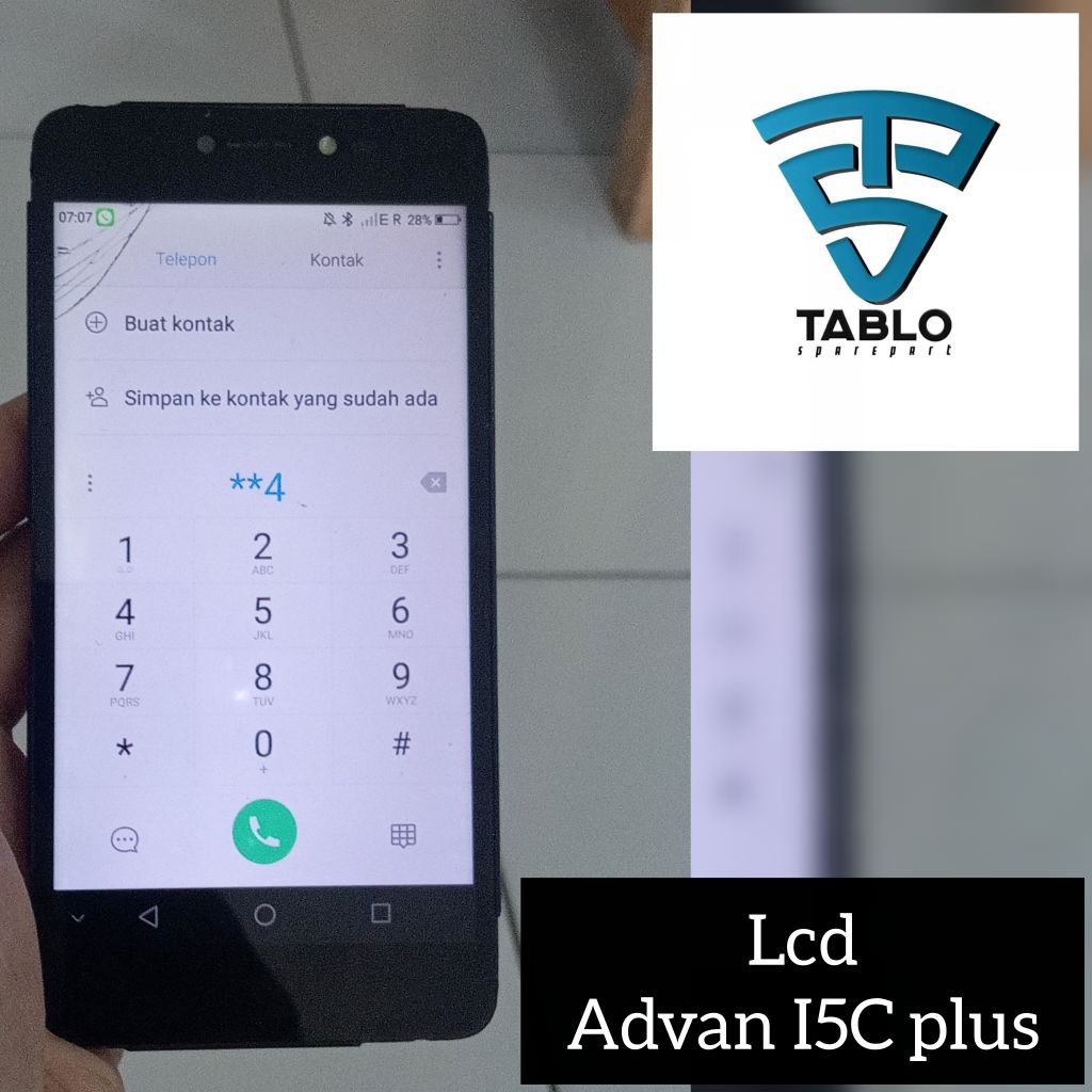 Lcd plus frame Advan I5C plus retak bercak original copotan hp