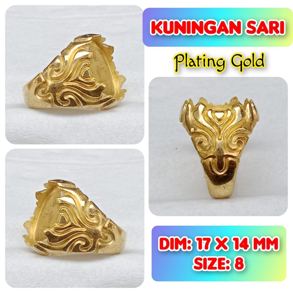 ring emban batu akik dan permata kuningan.29