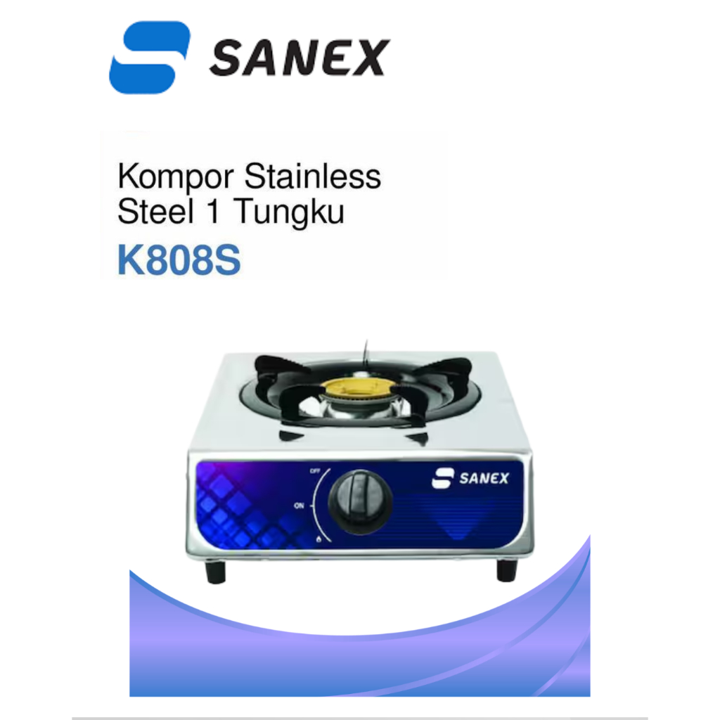 SANEX K-808S-Kompor Gas Sanex 1 Tungku Stanlles / Kompor Gas 1 Tungku