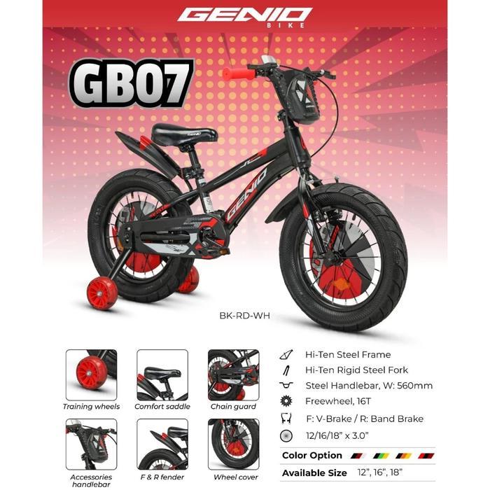 SEPEDA ANAK LAKI-LAKI BMX 12 INCH GENIO GB07 BY: UNITED TERBARU