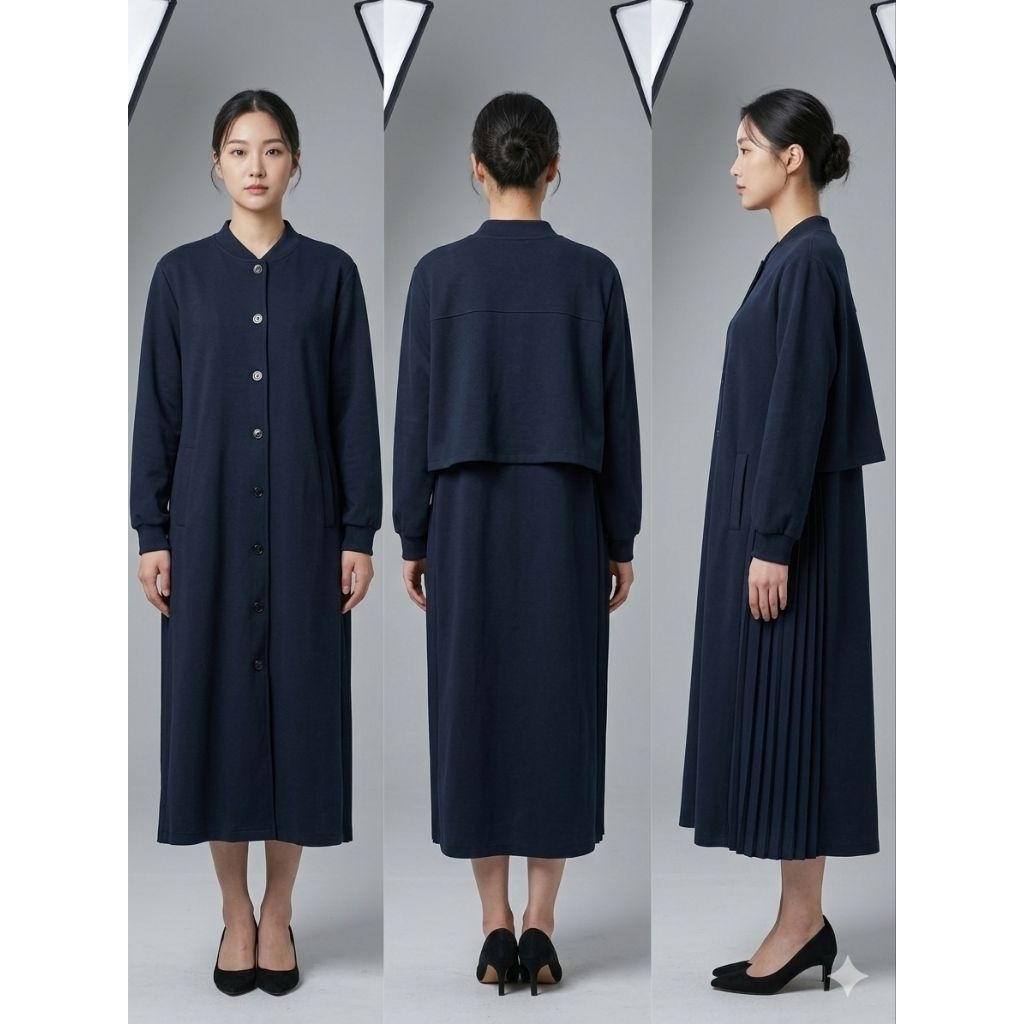 Long Coat Navy Jumbo Wanita LD.125 (52)