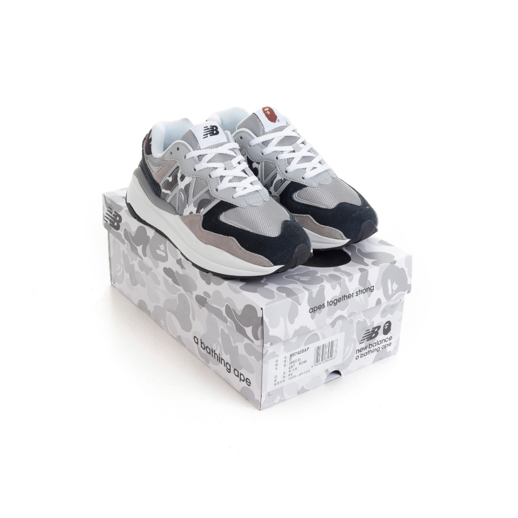 (FTBX) Sepatu Sneakers Bape X New Balance M5740BAP Black Grey - NB 5740