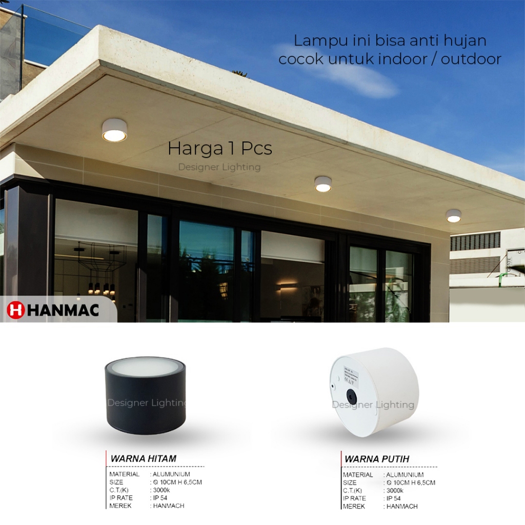 Lampu downlight led plafon outbow bulat outdoor waterproof kanopi teras ceiling lamp