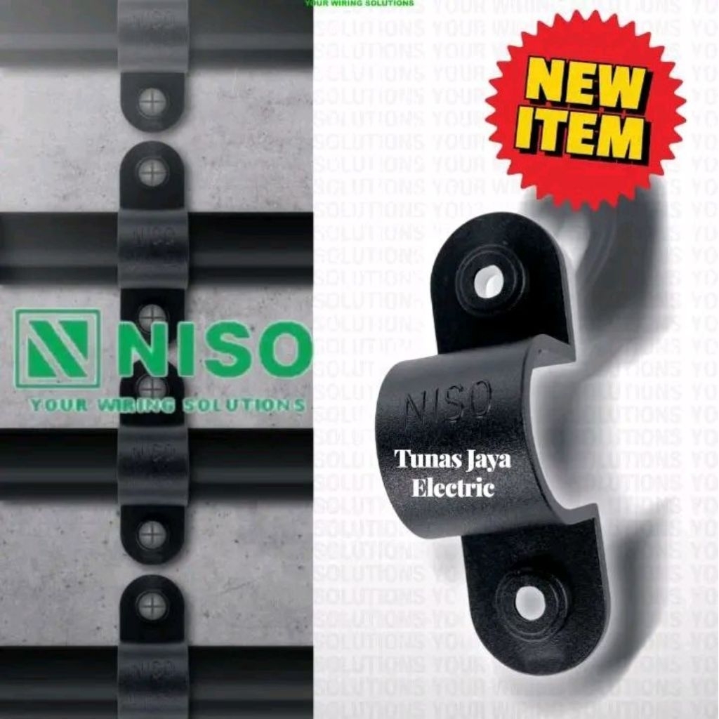 Klem Pipa Conduit 20mm Hitam  NISO