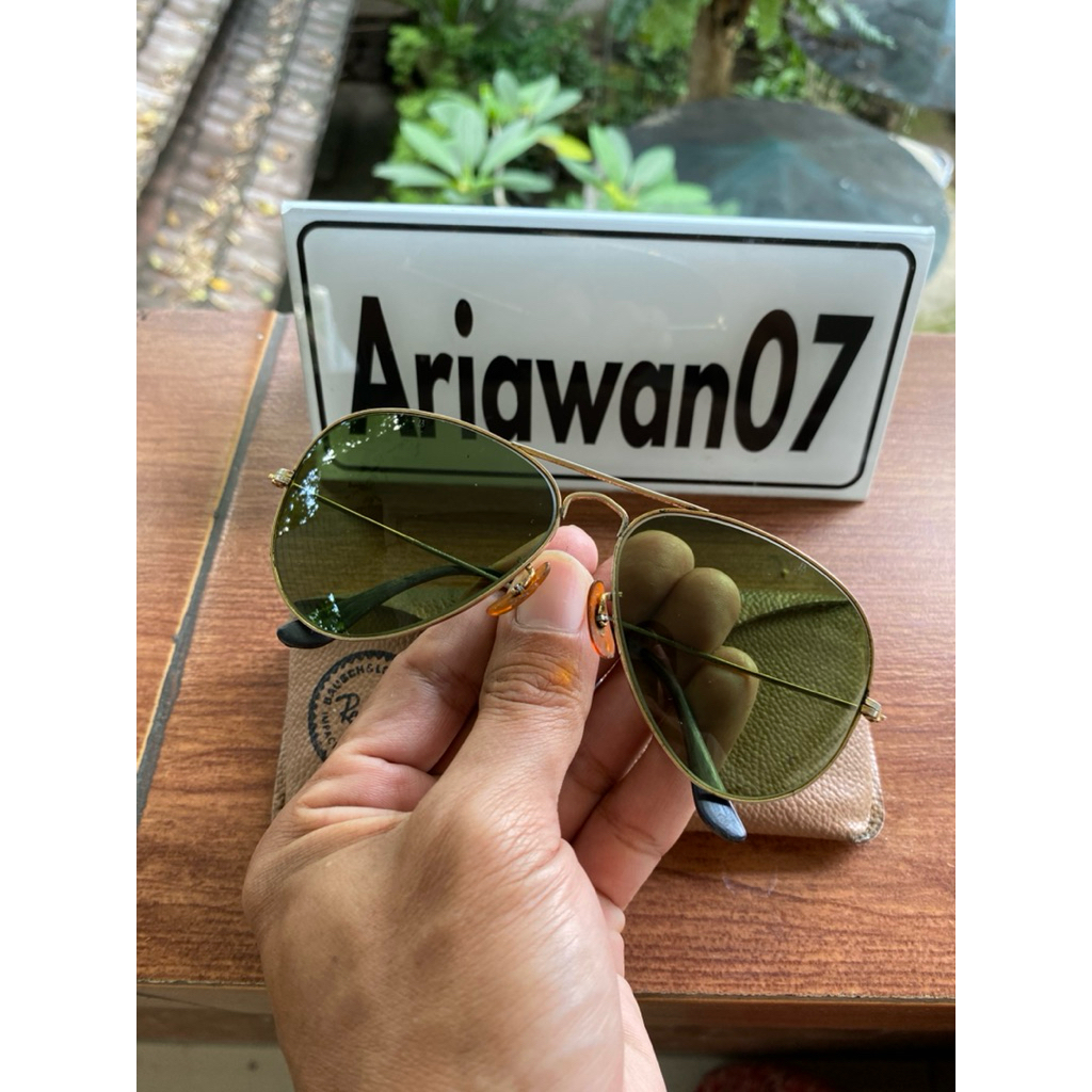 kacamata b&l ray-ban usa sz 58 kaca hijau