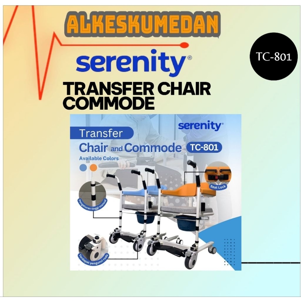 TRANSFER CHAIR AND COMMODE SERENITY TC-801