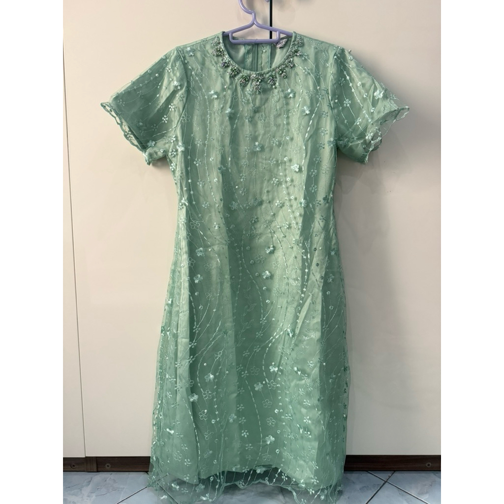 PRELOVED BAJU LEBARAN | DRESS ANAK DRESS IBU DRESS WANITA SAGE GREEN