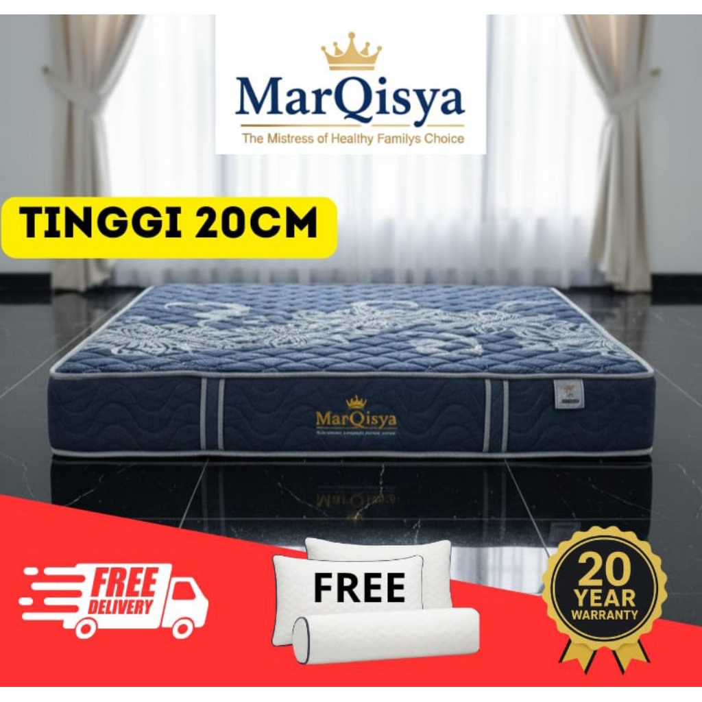 MARQISYA R40 Tebal 20cm Kasur Busa Rebonded dengan Cover Quilting Premium Garansi 20th ready semua u