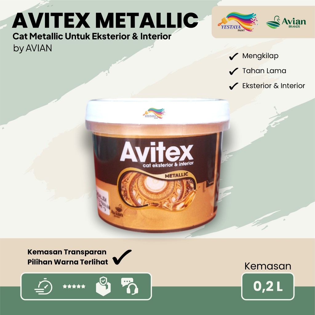 Cat Emas Cat Metaliq Cat Avitex Metalic 200 cc campuran air