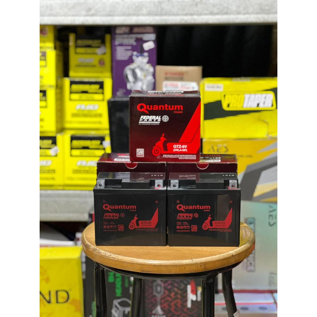 AKI BATERAI KERING QUANTUM GTZ6V VARIO 125 CB150R SATRIA FU DLL FEDERAL PARTS ORIGINAL